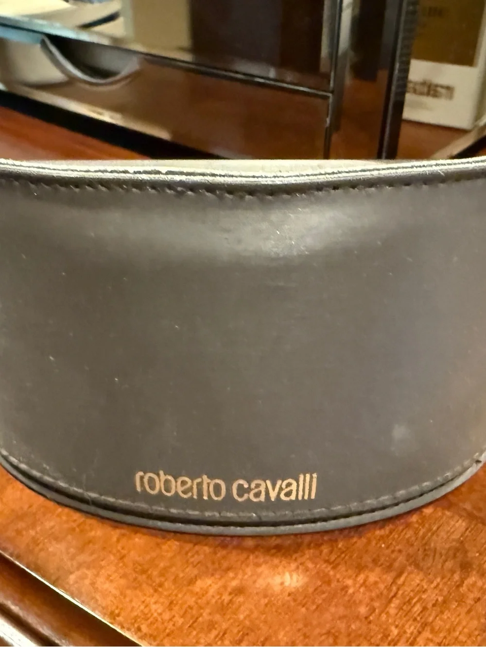 Roberto Cavalli Black Lens Sunglasses with Gold-Tone Frame